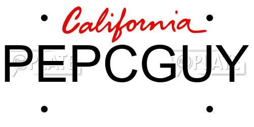 PEPCGUY California License Plate