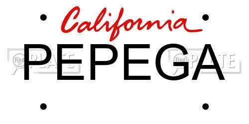 PEPEGA California License Plate