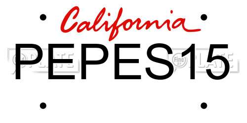 PEPES15 California License Plate