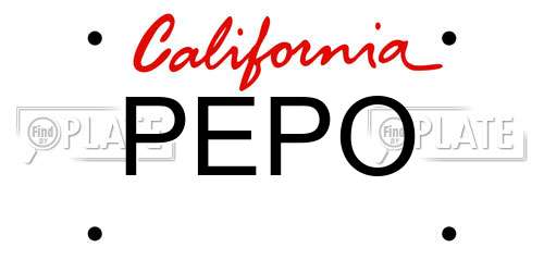 PEPO California License Plate