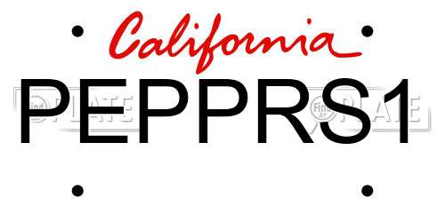 PEPPRS1 California License Plate