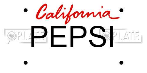 PEPSI California License Plate