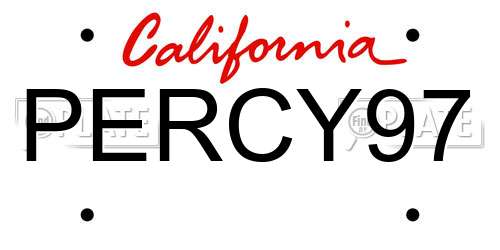 PERCY97 California License Plate