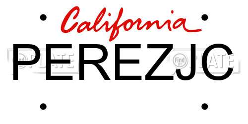 PEREZJC California License Plate