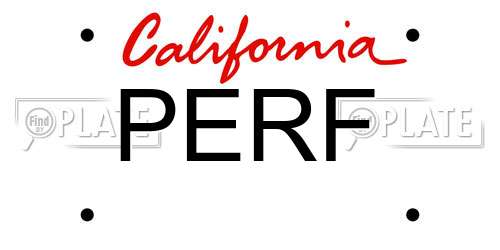 PERF California License Plate