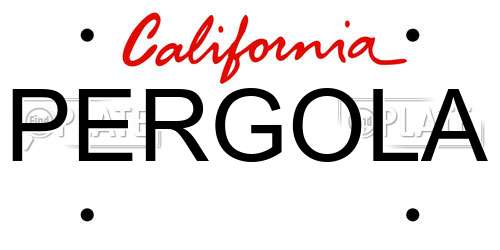 PERGOLA California License Plate