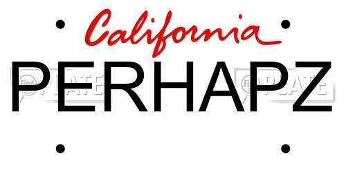 PERHAPZ California License Plate