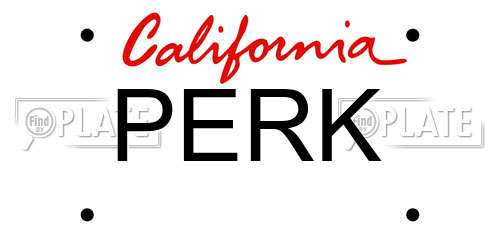 PERK California License Plate