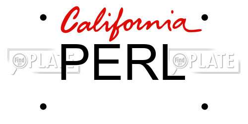 PERL California License Plate