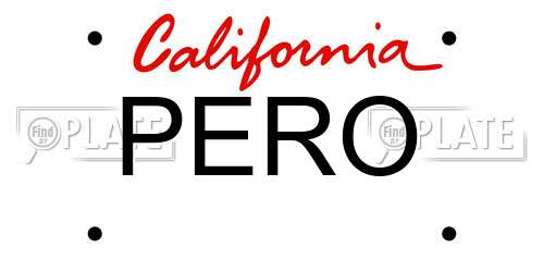 PERO California License Plate