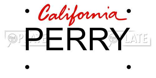 PERRY California License Plate