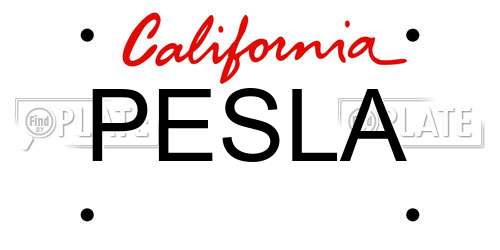 PESLA California License Plate