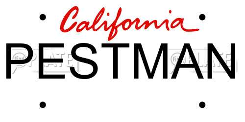 PESTMAN California License Plate