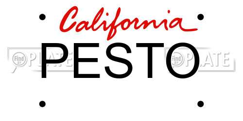 PESTO California License Plate