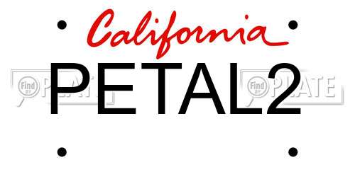 PETAL2 California License Plate