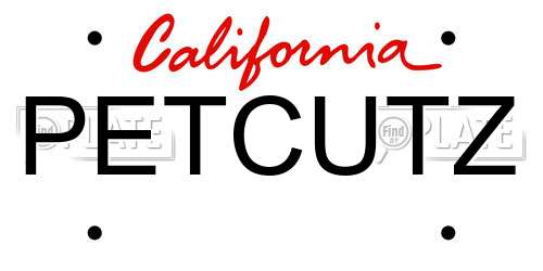 PETCUTZ California License Plate