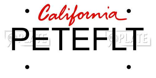 PETEFLT California License Plate