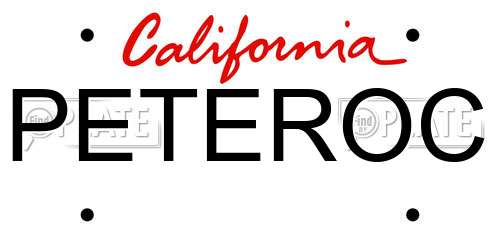 PETEROC California License Plate