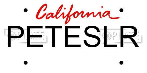PETESLR California License Plate