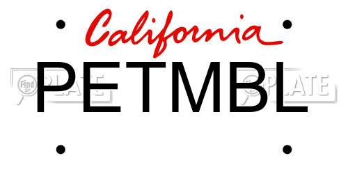 PETMBL California License Plate