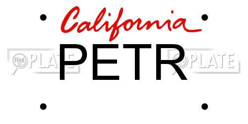 PETR California License Plate