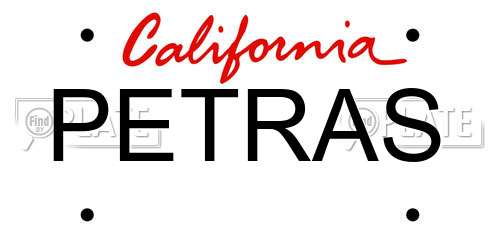 PETRAS California License Plate