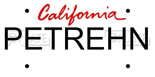 PETREHN California License Plate