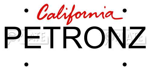 PETRONZ California License Plate