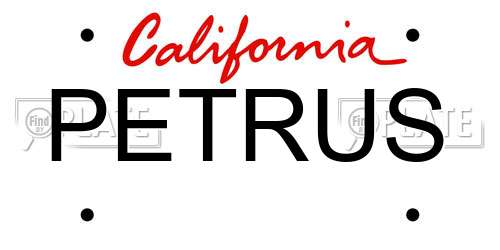 PETRUS California License Plate