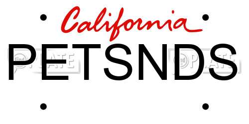 PETSNDS California License Plate