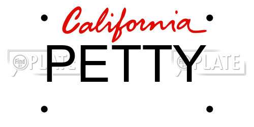 PETTY California License Plate