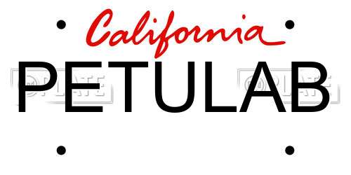 PETULAB California License Plate
