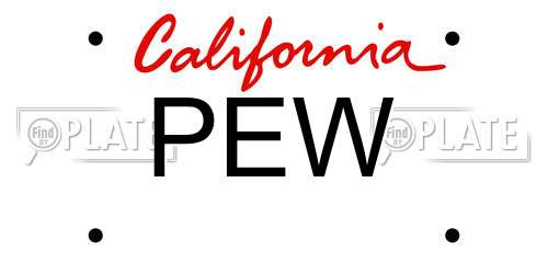 PEW California License Plate