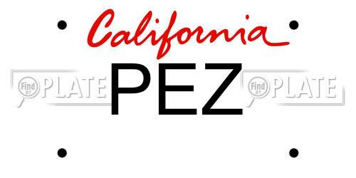 PEZ California License Plate