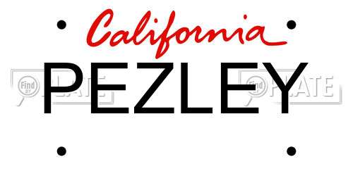 PEZLEY California License Plate