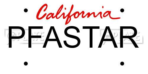 PFASTAR California License Plate