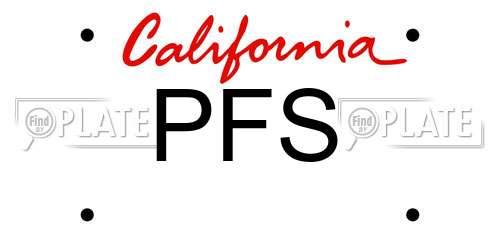 PFS California License Plate