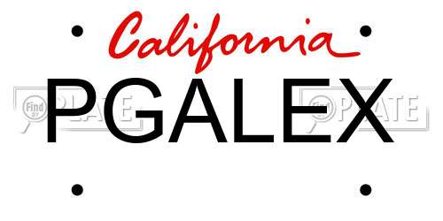 PGALEX California License Plate