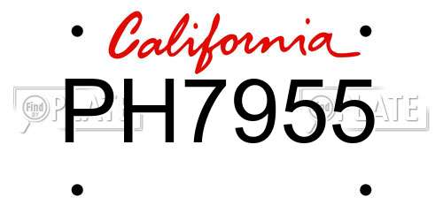 PH7955 California License Plate