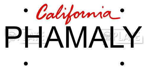 PHAMALY California License Plate