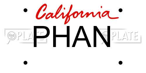 PHAN California License Plate