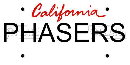 PHASERS California License Plate