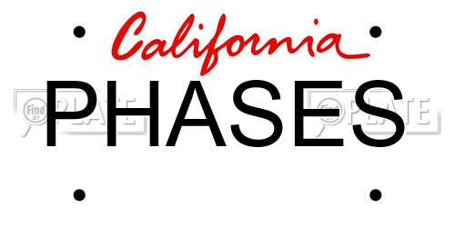 PHASES California License Plate