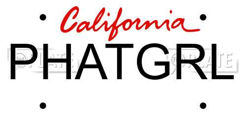 PHATGRL California License Plate