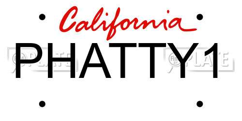 PHATTY1 California License Plate