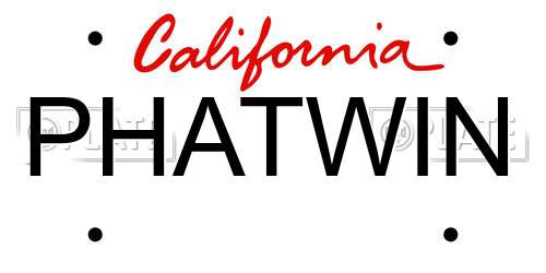 PHATWIN California License Plate