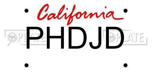 PHDJD California License Plate