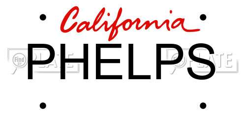 PHELPS California License Plate