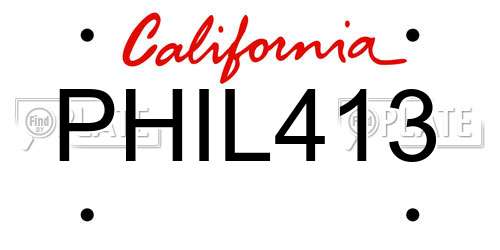PHIL413 California License Plate
