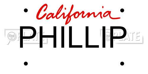 PHILLIP California License Plate